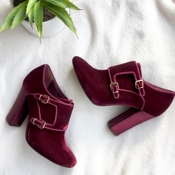 Tory Burch Shoes - Tory Burch Carley Velvet Bootie in Merlot